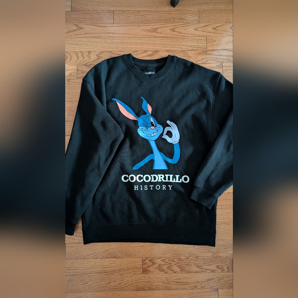 Baklava Cocodrillo History Mens Black Crewneck Sweater